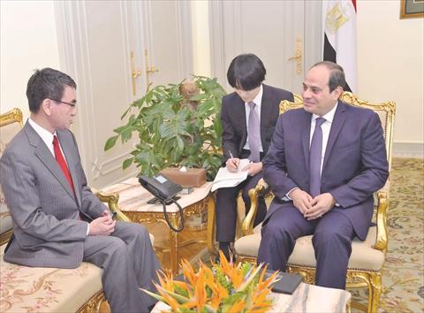 السيسى: مصر حريصة على تطوير التعاون الاقتصادى والتجارى مع اليابان