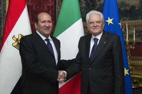  هشام بدر مع الرئيس الايطالي