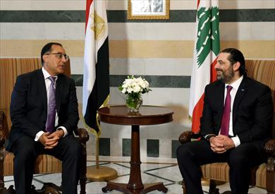 مدبولي خلال لقائه نظيره اللبناني سعد الحريري