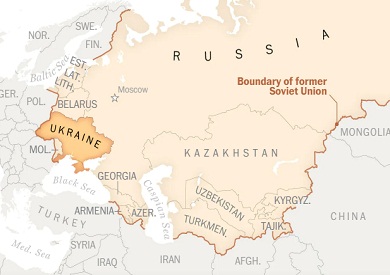 خريطة اوكرانيا وروسيا