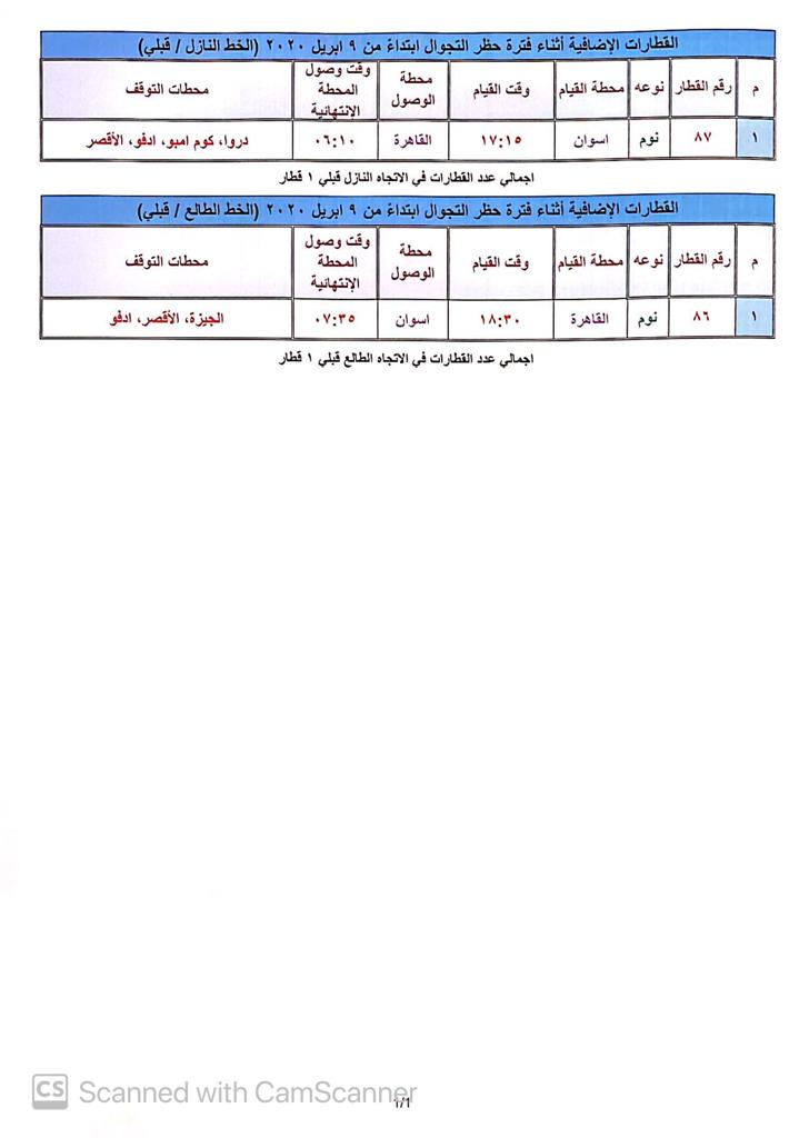 مواعيد القطارات اليوم الإضافية