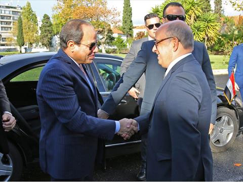 السيسى أثناء زيارته لمقر الأكاديمية العسكرية البرتغالية