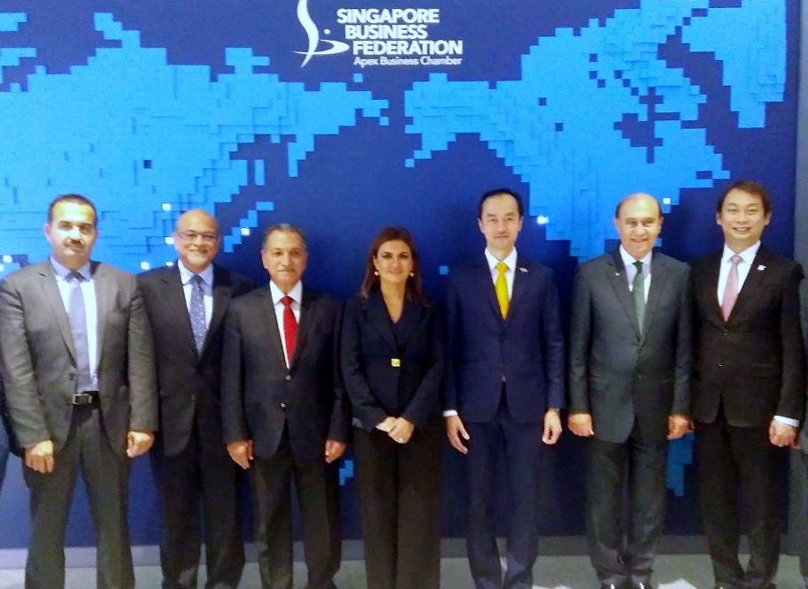 نصر ومميش امام منتدى الأعمال المصرى السنغافورى