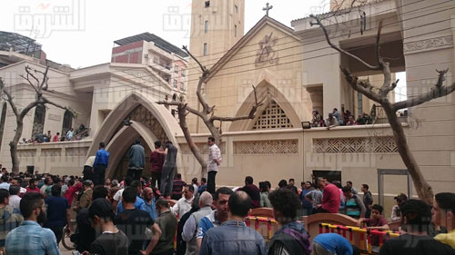 محيط كنيسة «مارجرجس» بطنطا بعد التفجير
