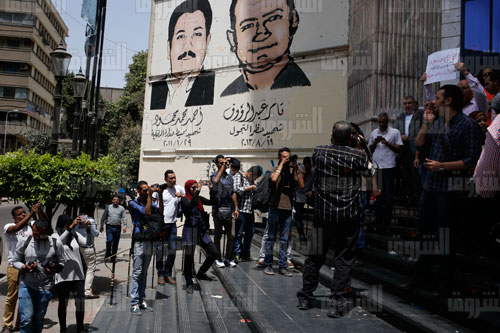 اعتصام الصحفيين اعتراضا على اقتحام الأمن للنقابة- تصوير هبة الخولي