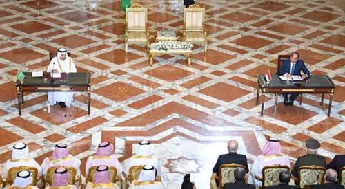 مؤتمر صحفي مشترك لرئيس الجمهورية وخادم الحرمين الشريفين