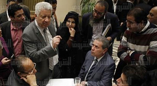 عكاشة أثناء جلسة إسقاط عضويته. تصوير: لبنى طارق