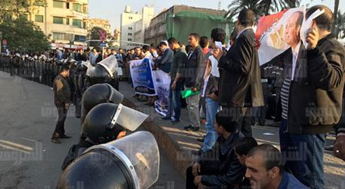 وقفة حملة الماجستير بميدان التحرير- تصوير روجيه أنيس