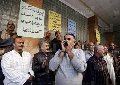 اعتصام عمال طنطا للكتان-تصوير احمد عبد الجواد