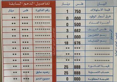 صورة الفاتورة ويظهر في أسفلها أن القيمة المطلوبة للسداد «صفر»