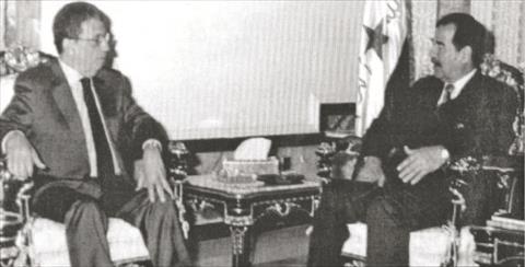 عمرو موسى وصدام حسين