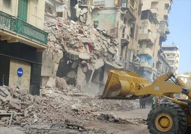 عقار العطارين المنهار في الإسكندرية
