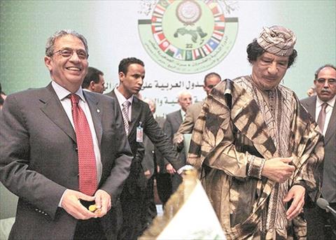 عمرو موسى والقذافي