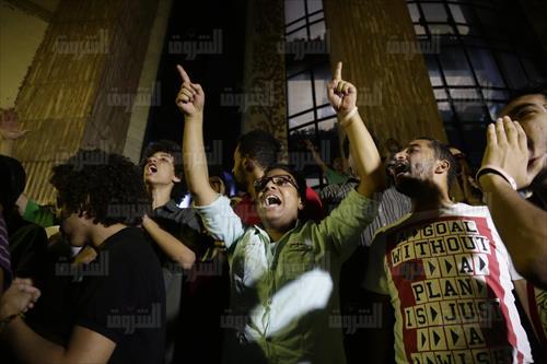 اعتصام بمقر «الصحفيين» رفضا لاتفاقية تيران وصنافير - تصوير إبراهيم عزت