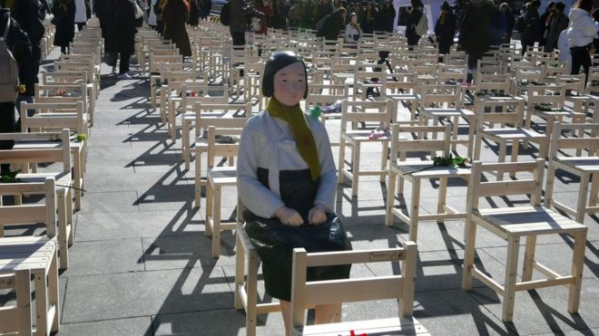 تمثال "نساء المتعة" في مركز مدينة سول