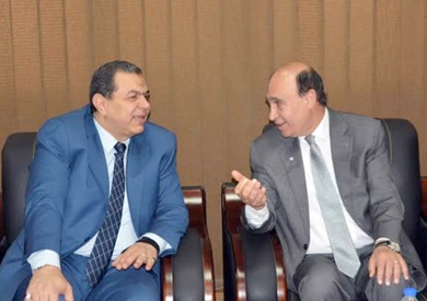 وزير القوي العاملة محمد سعفان  والفريق مهاب مميش رئيس هيئة قناة السويس