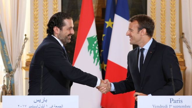 أكد الرئيس الفرنسي دعوة الحريري وعائلته لزيارة فرنسا مشدداً انه لا يعرض "منفى سياسيا"