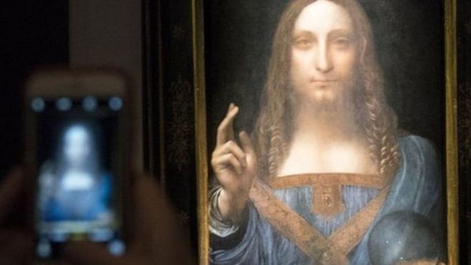لوحة مخلص العالم، يعتقد أنها لدافنشي، بيعت في مزاد مقابل 450 مليون دولار وكان ثمنها قبل 60 عاما 54 جنيها استرلينيا