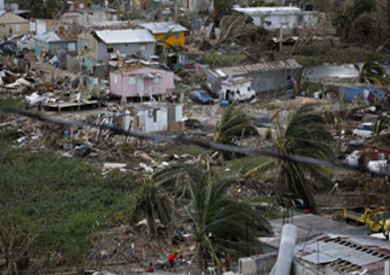 جانب من آثار الإعصار المدمر في بورتوريكو