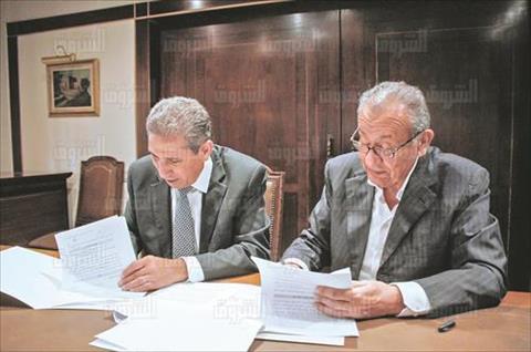 المهندس إبراهيم المعلم واللواء أسامة المندوه - تصوير: لبنى طارق