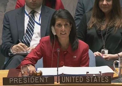 المندوبة الأمريكية لدى الأمم المتحدة نيكي هيلي