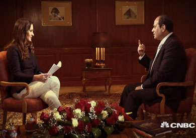 السيسي خلال حواره مع شبكة «سي إن بي سي» الأمريكية
