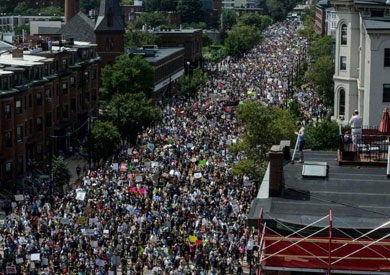 جانب من التظاهرة في بوسطن