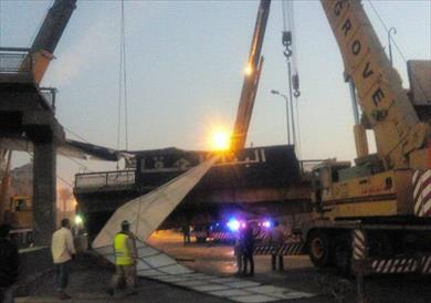 انهيار كوبرى ميت حلفا بقليوب