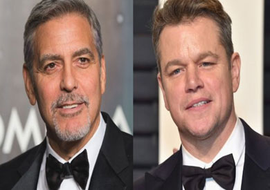 كلوني (يسار) وديمون شاركا معا بطولة فيلم "المحيط 11"