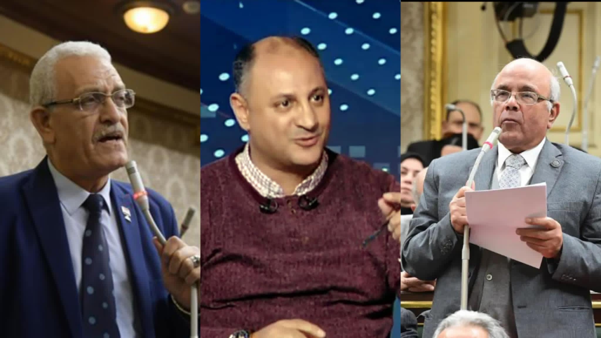 النائب محمد عطية الفيومي وشريف الجعار رئيس اتحاد مستأجري مصر والنائب عاطف المغاوري