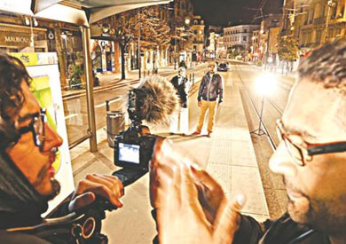 مهند دياب إثناء التصوير