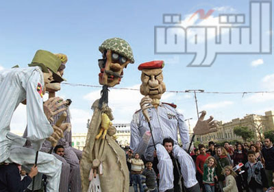 مسيرة (الفن ميدان) في ميدان عابدين أمام القصر الجمهوري    تصوير: راندا شعث