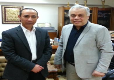 عصام الامير مع اشرف زكى نقيب الممثلين ارشيفية