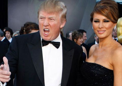 ترامب وزوجته ميلانيا في حفل جوائز الاوسكار عام 2011