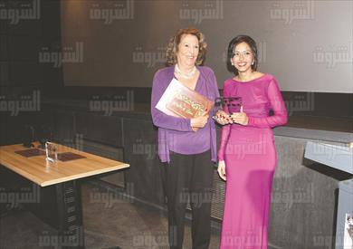 فريدة فهمى أثناء التكريم- تصوير أحمد عبد الفتاح