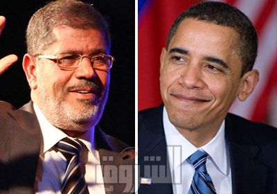 الرئيس الأمريكي باراك أوباما ومحمد مرسي