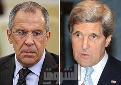 وزير الخارجية الأمريكي جون كيري ووزير الخارجية الروسي سيرجي لافروف