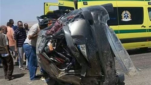 مصرع شخصين وإصابة 5 في حادث تصادم سيارتين على الطريق الدولي بكفر الشيخ