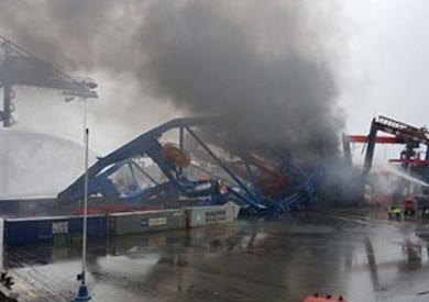 حريق ميناء شرق بورسعيد - ارشيفية