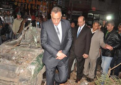 الدالى ومدير الأمن يزوران المصابين بمستشفى الهرم.. وإزالة العقار وإخلاء عقارين مجاورين كإجراء إحترازي