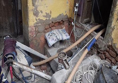 انفجار الصرف الصحى بكفر شكر بسبب التنقيب عن الأثار