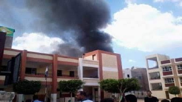 حريق بمدرسة ناصر الرسمية للغات في المنصورة