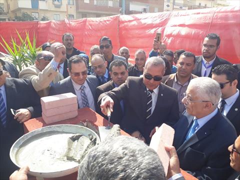 وزير التربية والتعليم يضع حجر الاساس لمجمع مدارس اليابانية فى السويس