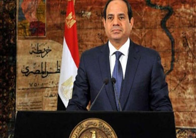 الرئيس عبدالفتاح السيسي أثناء إلقاء خطاب-ارشيفية