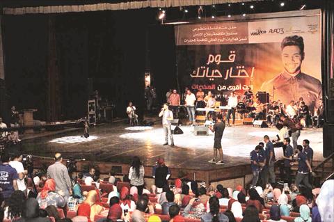 خلال الحفل بمكتبة الإسكندرية