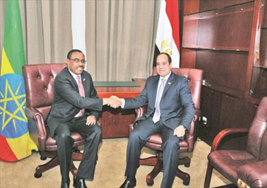 هيلى ميريام ديسالين رئيس وزراء اثيوبياوالرئيس عبد الفتاح السيسى