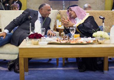 وزير الخارجية سامح شكري مع الأمير سعود الفيصل وزير خارجية المملكة العربية السعودية