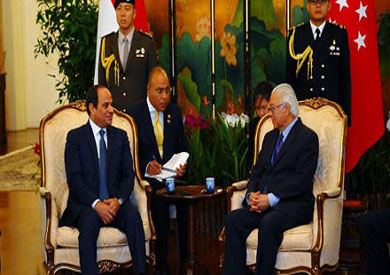 الرئيس السنغافوري توني تان  والرئيس عبد الفتاح السيسي