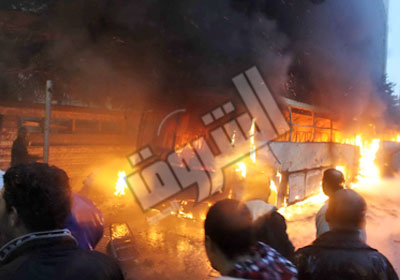 جانب من اشتباكات الإسكندرية أمس الأول تصوير  أميرة مرتضى