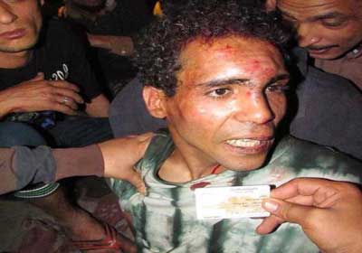 أحد البلطجية المقبوض عليهم بمنطقة الاعتصام حسبما أفاد أنصار أبو إسماعيل